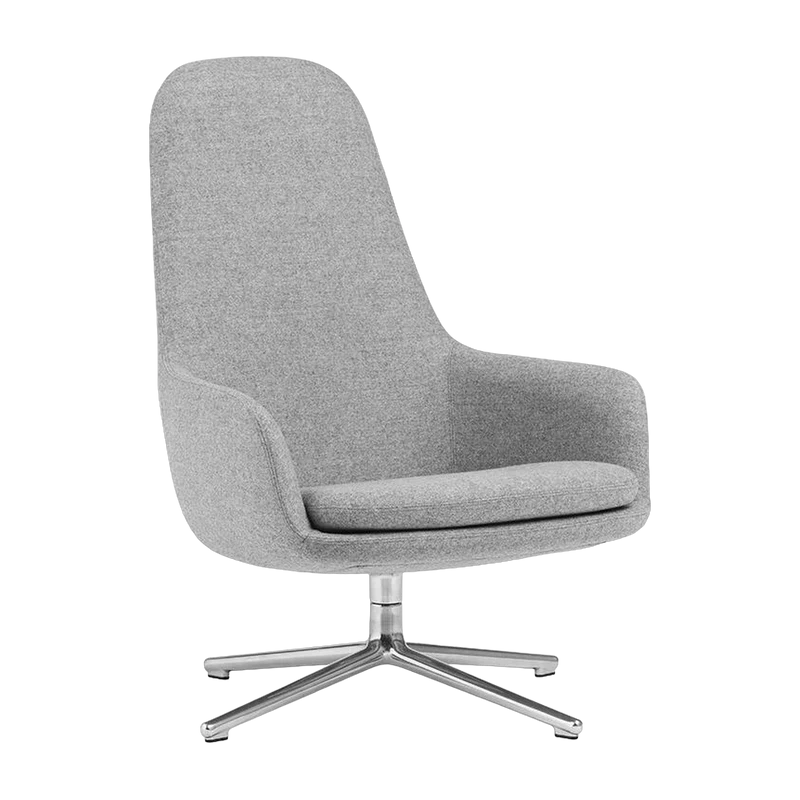 Fauteuil haut pivotant avec pieds en aluminium et assise en tissu gris Era - Normann Copenhagen