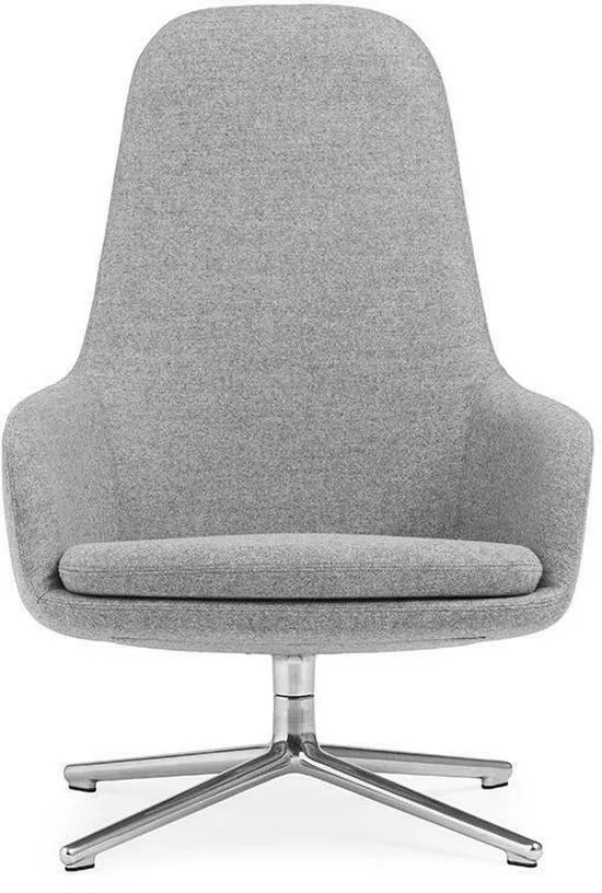 Fauteuil haut pivotant avec pieds en aluminium et assise en tissu gris Era - Normann Copenhagen