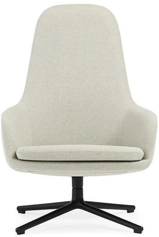 Fauteuil haut pivotant avec pieds en acier noir et assise en tissu beige Era - Normann Copenhagen