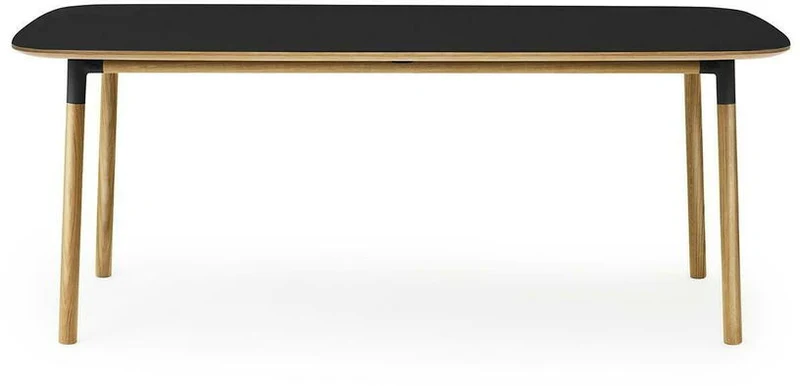 Table à manger rectangulaire en chêne et lino noir 95 x 200 cm Form - Normann Copenhagen