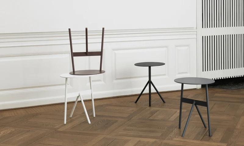 Table d'appoint en acier bordeaux Ø37cm Stook Wine - Normann Copenhagen