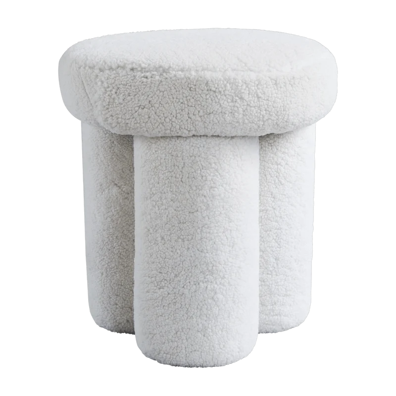 Tabouret en peau de mouton blanc Big Foot - 101 Copenhagen