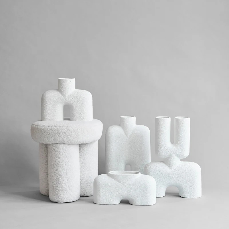 Tabouret en peau de mouton blanc Big Foot - 101 Copenhagen