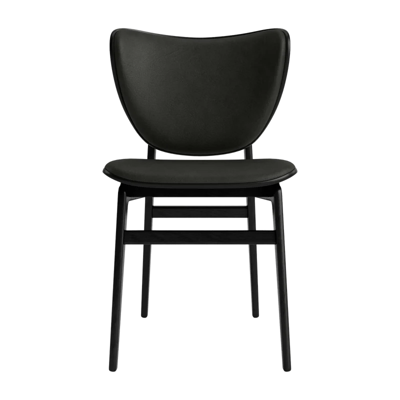 Chaise en chêne noir avec rembourrage en cuir anthracite Elephant - NORR11