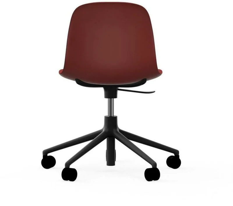 Chaise de bureau réglable à roulettes en pp rouge et noire Swivel 5W rouge - Normann Copenhagen