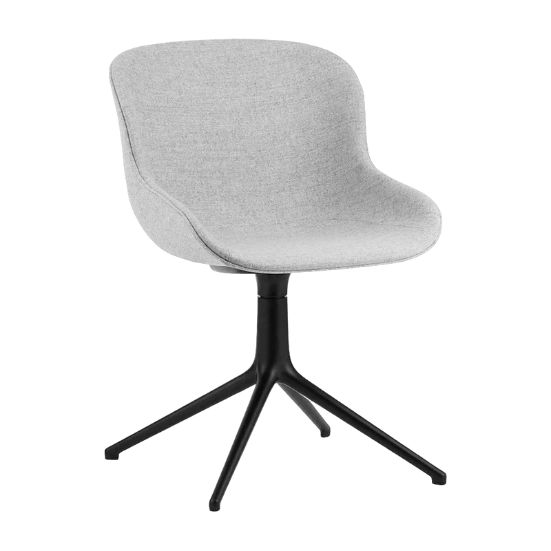 Chaise pivotante 4 pieds en aluminium noir et pp avec tissu gris Hyg - Normann Copenhagen
