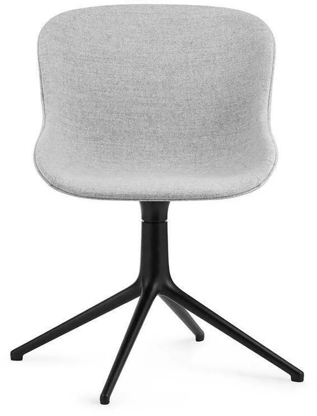 Chaise pivotante 4 pieds en aluminium noir et pp avec tissu gris Hyg - Normann Copenhagen