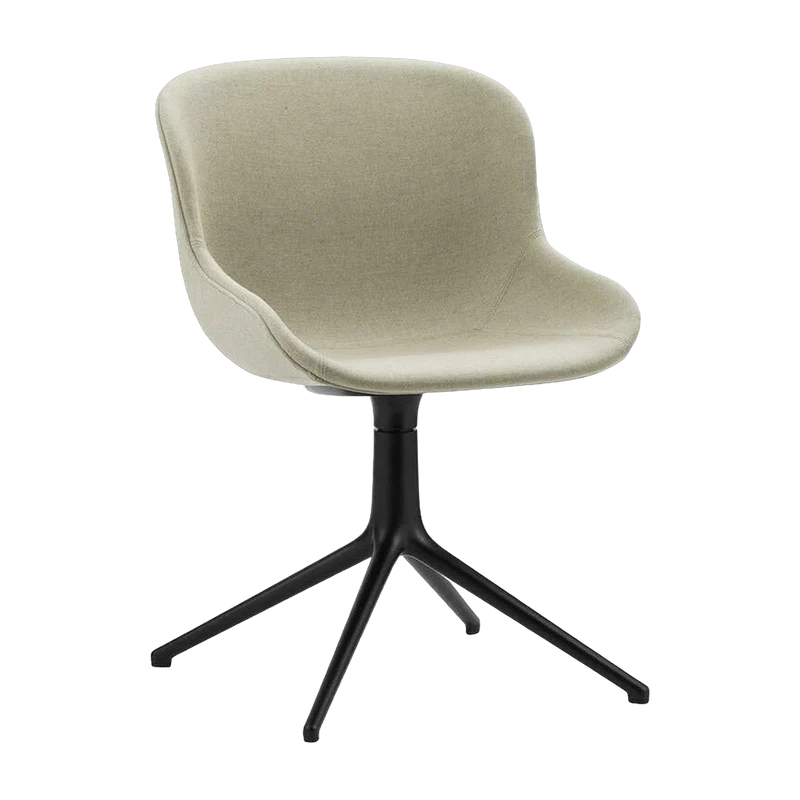 Chaise pivotante 4 pieds en aluminium noir et pp avec tissu beigeHyg - Normann Copenhagen