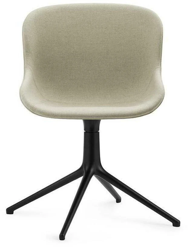 Chaise pivotante 4 pieds en aluminium noir et pp avec tissu beigeHyg - Normann Copenhagen