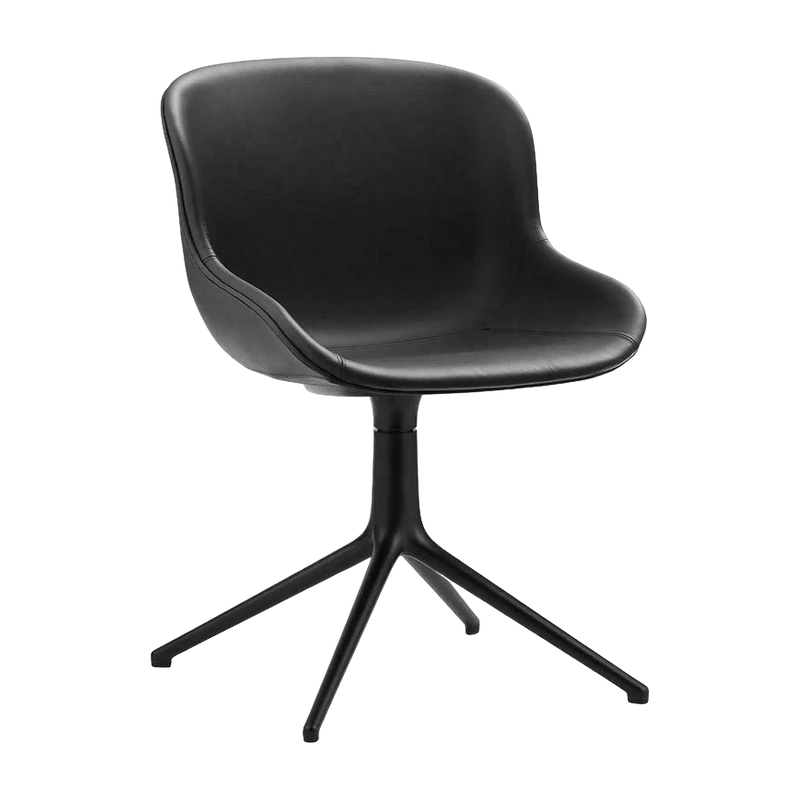 Chaise pivotante 4 pieds en aluminium noir et pp avec tissu noir Hyg - Normann Copenhagen