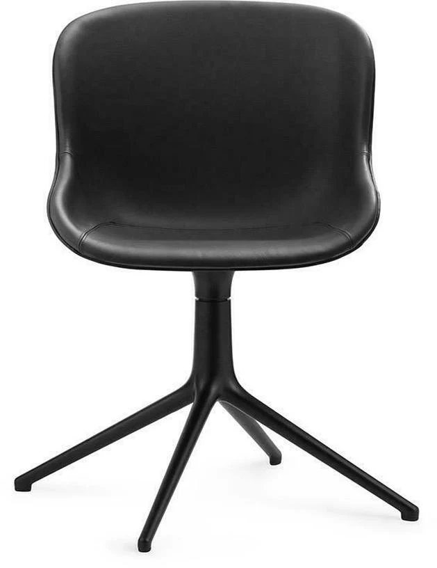 Chaise pivotante 4 pieds en aluminium noir et pp avec tissu noir Hyg - Normann Copenhagen
