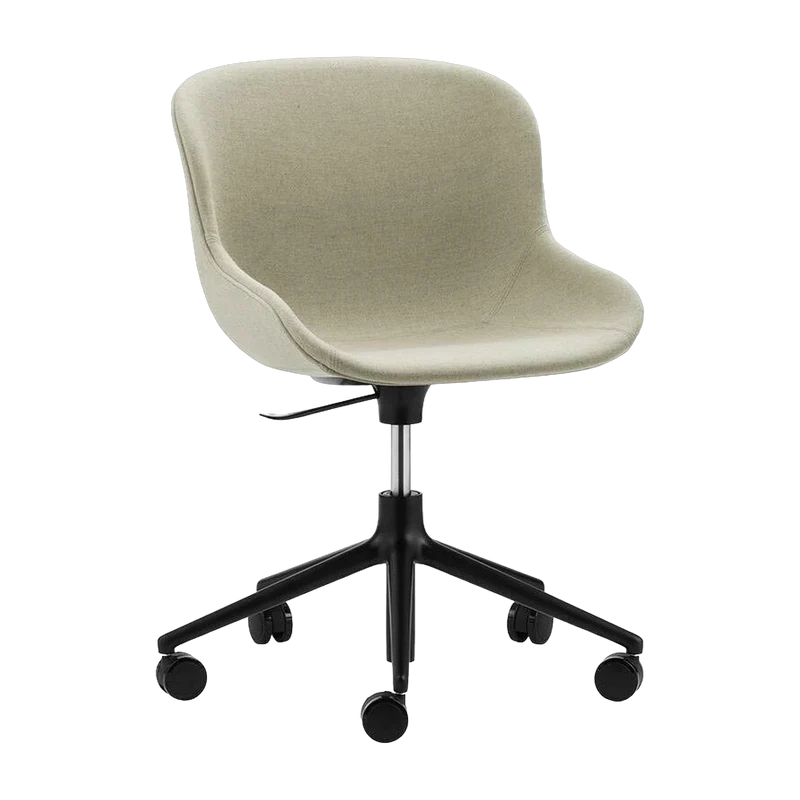 Chaise pivotante 5 roues en aluminium et pp avec tissu beige Hyg - Normann Copenhagen