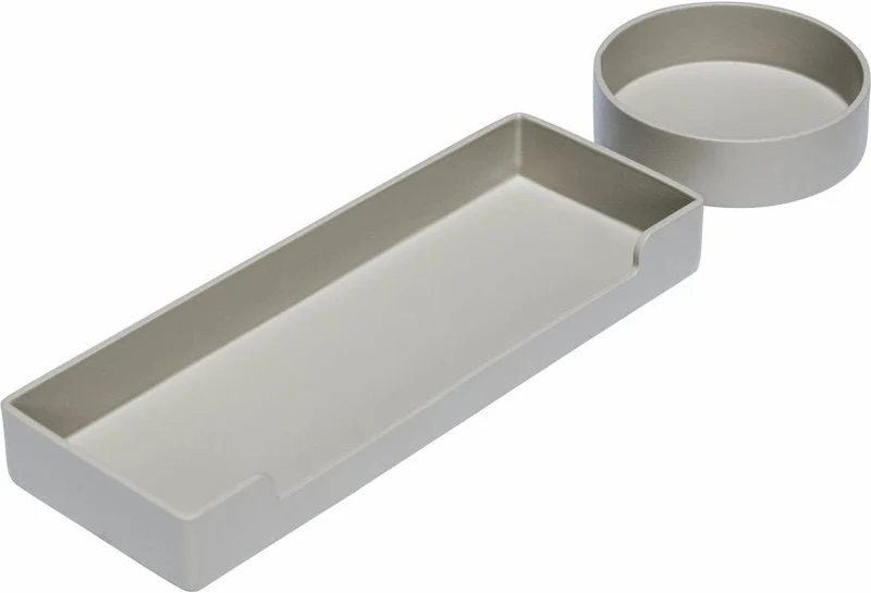 Plateau rectangulaire en fer gris clair 16x6 cm District - Hübsch