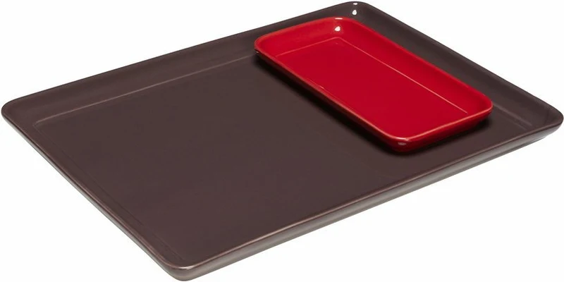 2 Plateaux rectangulaires en poudre de pierre rouge Amare - Hübsch