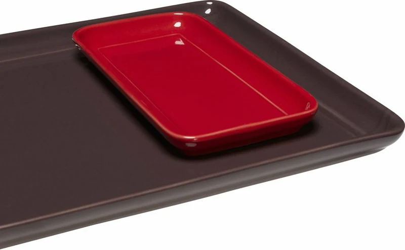 2 Plateaux rectangulaires en poudre de pierre rouge Amare - Hübsch