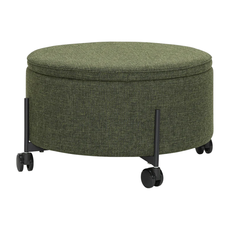 Pouf conteneur en tissu vert 66 cm - Hübsch