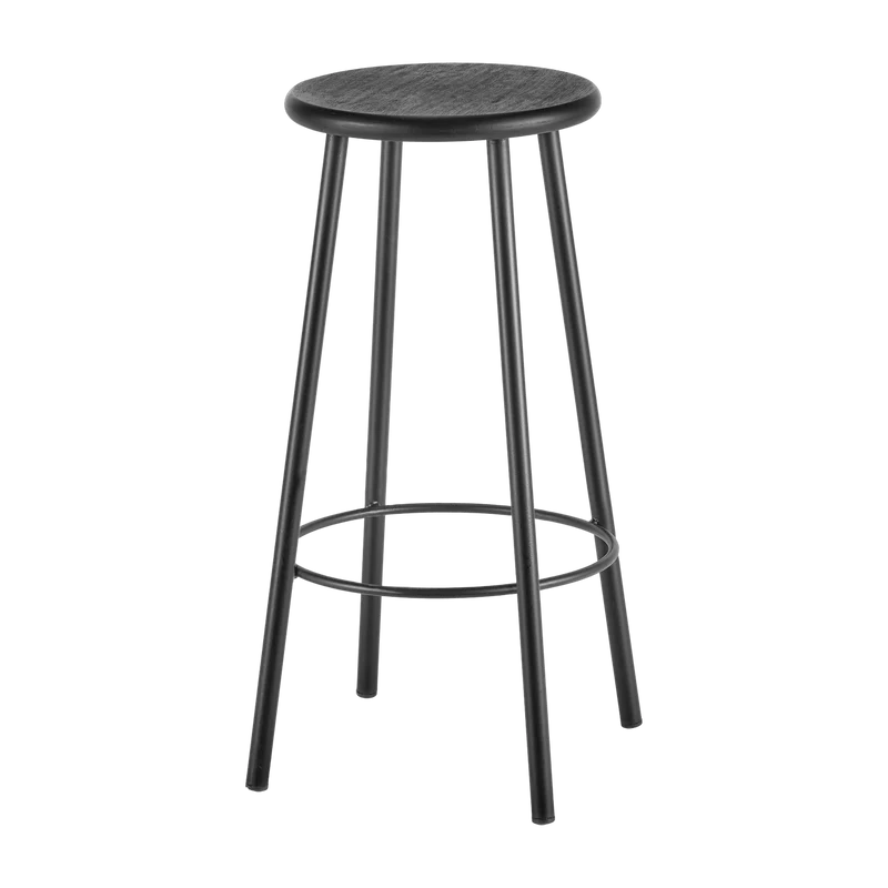 Tabouret de bar en acier et contreplaqué noir 66cm - Serax