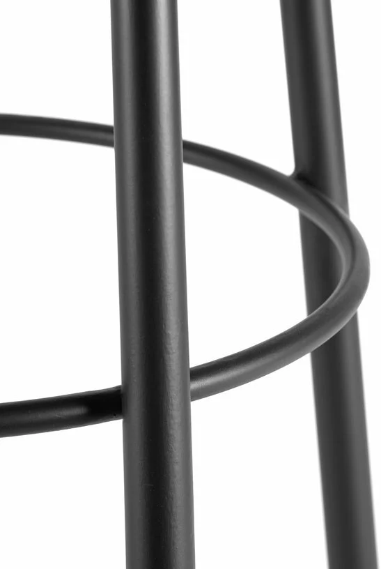 Tabouret de bar en acier et contreplaqué noir 66cm - Serax