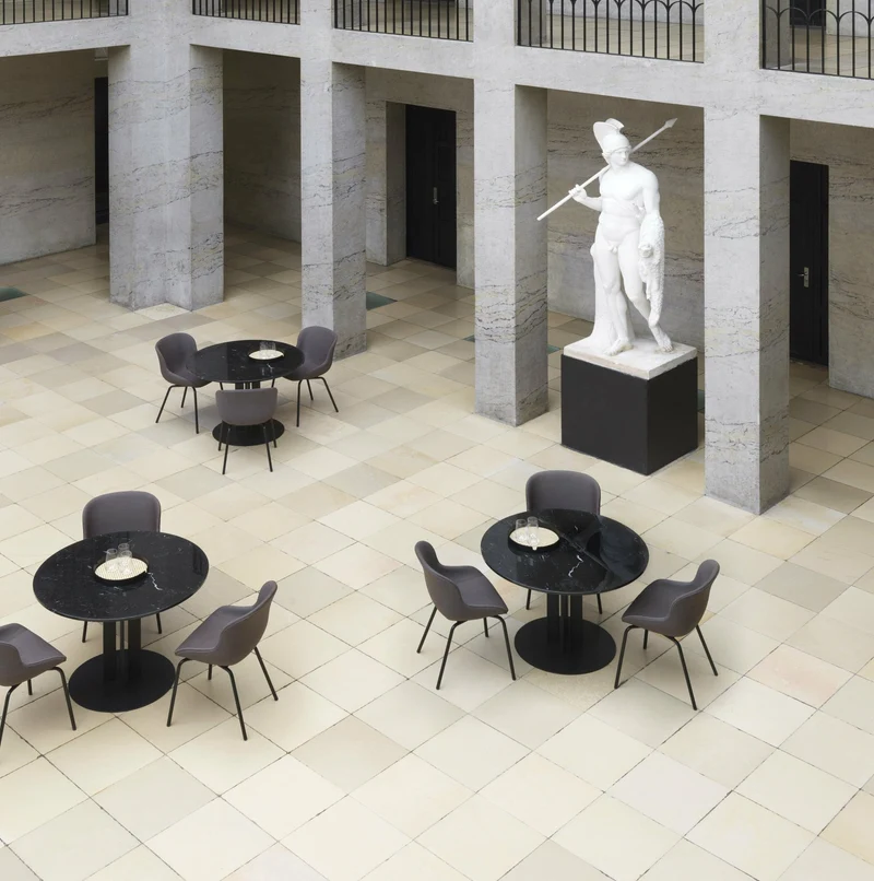 Table à manger en marbre noir 110cm Scala Marble - Normann Copenhagen