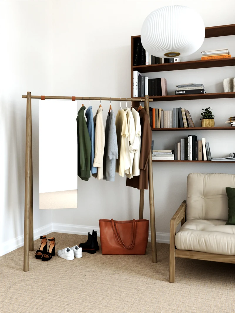 Canapé-lit en bois de pin laqué marron foncé et tissu marron moka 204 x 130 cm Grab - Karup Design