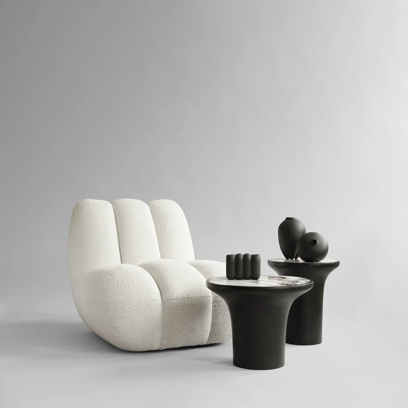 Table d'appoint en béton et marbre calacatta 35 x 35 cm Trumpet - 101 Copenhagen