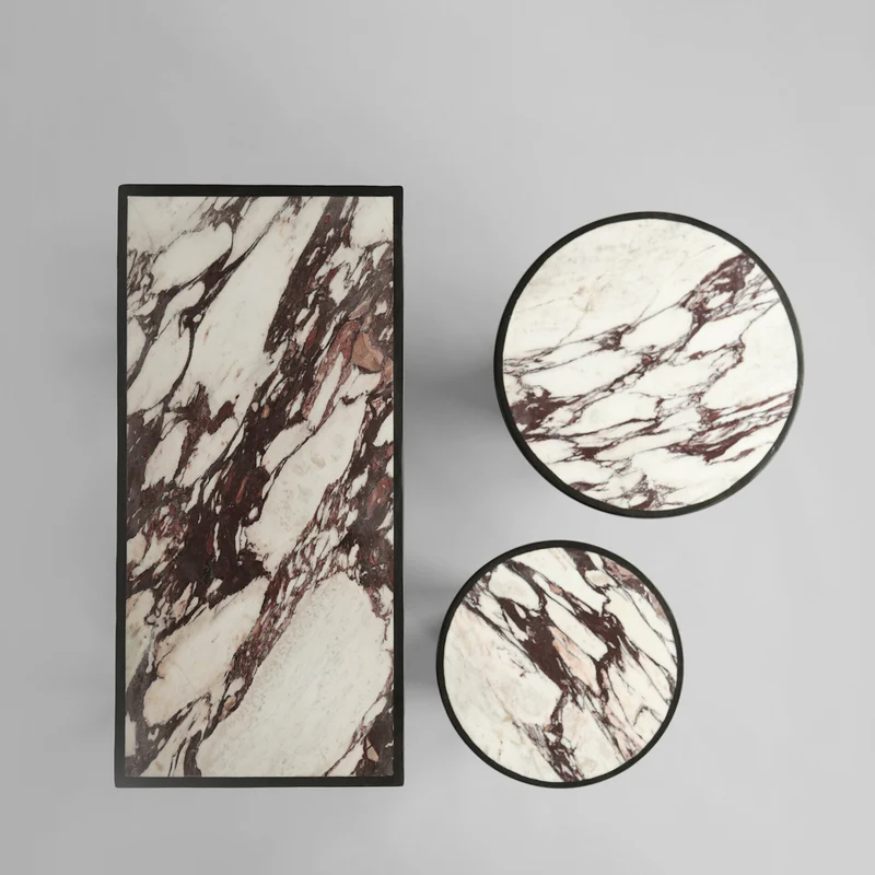 Table d'appoint en béton et marbre calacatta 35 x 35 cm Trumpet - 101 Copenhagen
