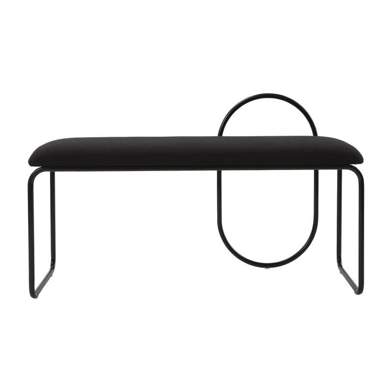Banc en bouclé gris anthracite 110 x 39 cm Angui - AYTM