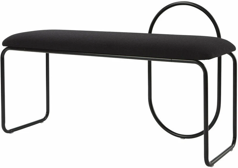 Banc en bouclé gris anthracite 110 x 39 cm Angui - AYTM