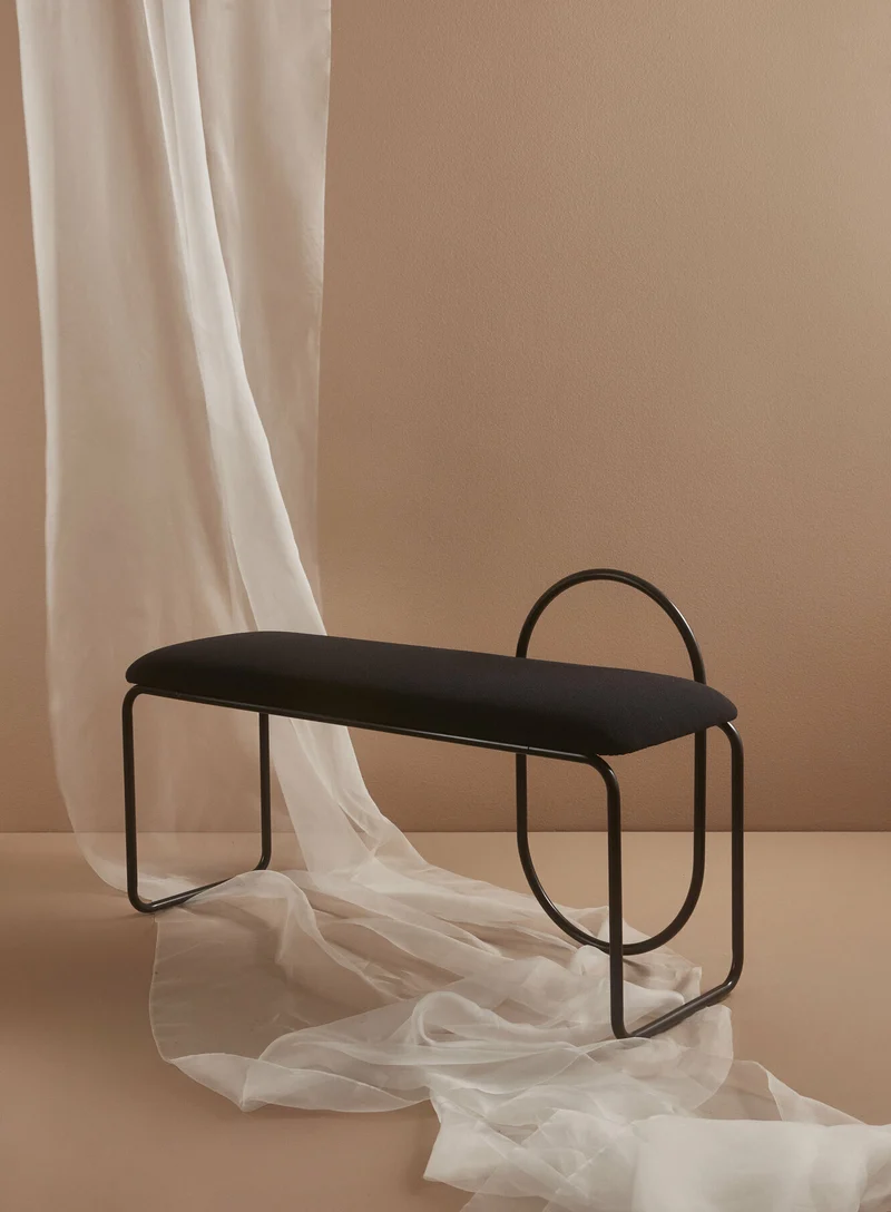 Banc en bouclé gris anthracite 110 x 39 cm Angui - AYTM
