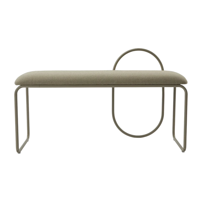 Banc en bouclé taupe 110 x 39 cm Angui - AYTM