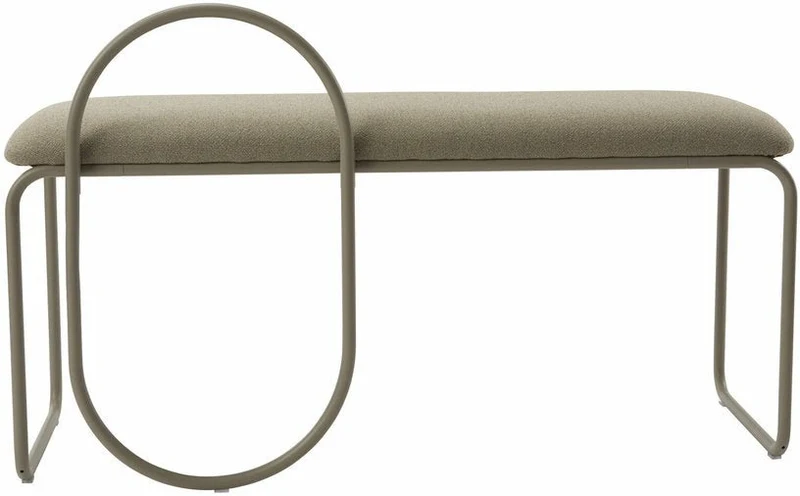 Banc en bouclé taupe 110 x 39 cm Angui - AYTM