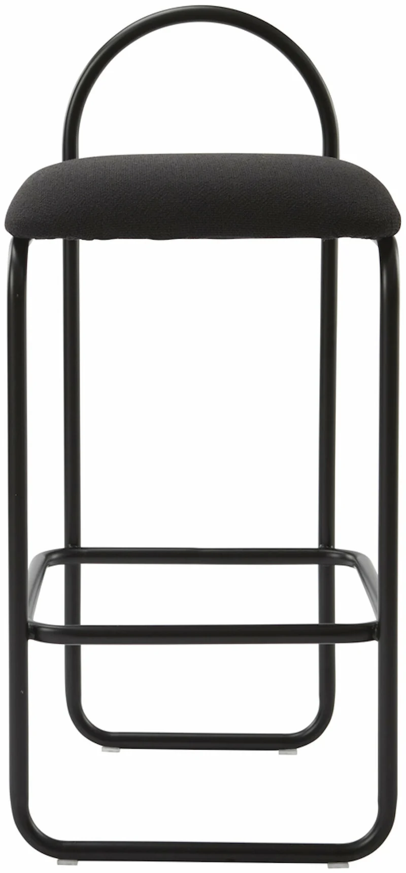 Chaise de bar en bouclé gris anthracite 37 x 39 x 92 cm Angui - AYTM