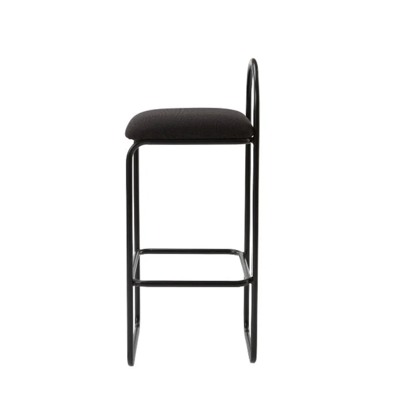 Chaise de bar en bouclé gris anthracite 37 x 39 x 82 cm Angui - AYTM