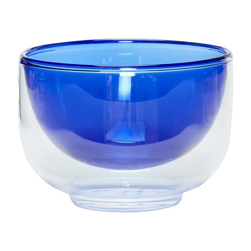 Bol en verre bleu Kiosk - Hübsch