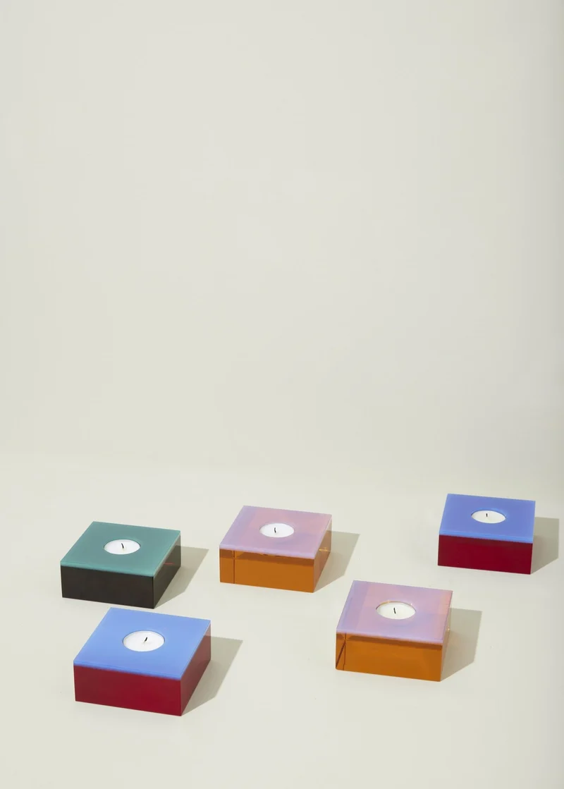 Bol en verre bleu Kiosk - Hübsch