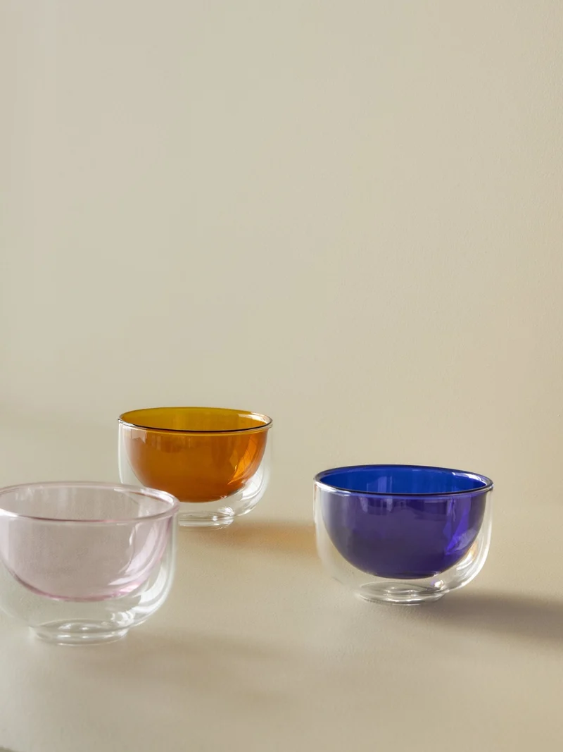 Bol en verre bleu Kiosk - Hübsch