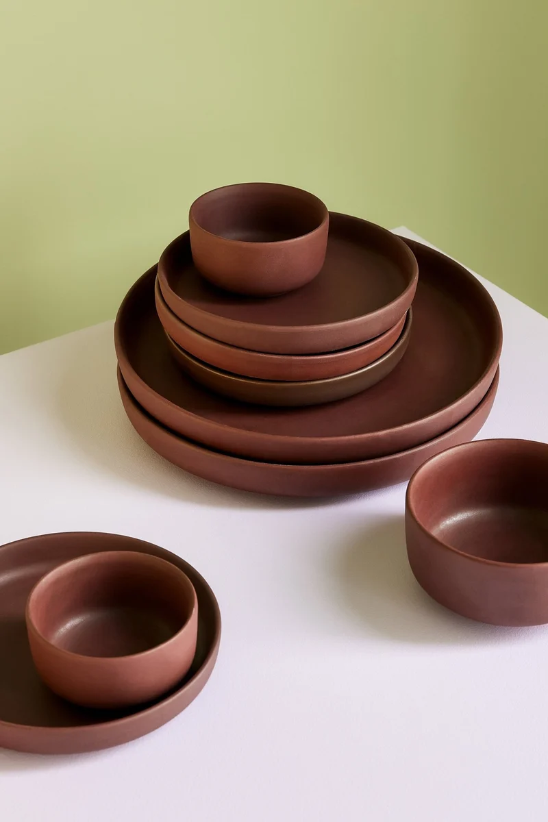Bols en terre cuite bordeaux (lot de 2) Clay - Hübsch