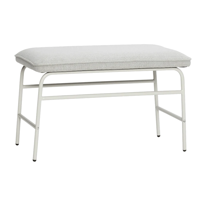 Banc avec pieds en acier couleur gris Mist - Hübsch