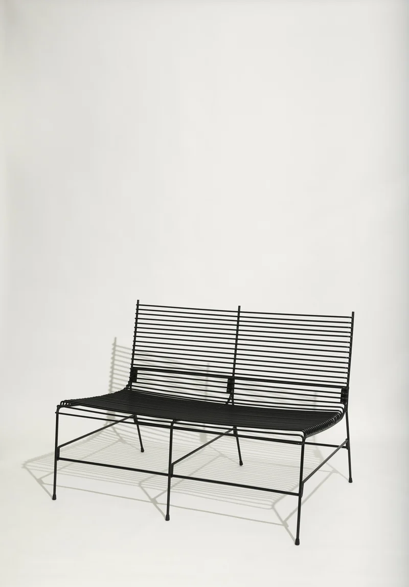 Banc noir effet cordes - Hübsch