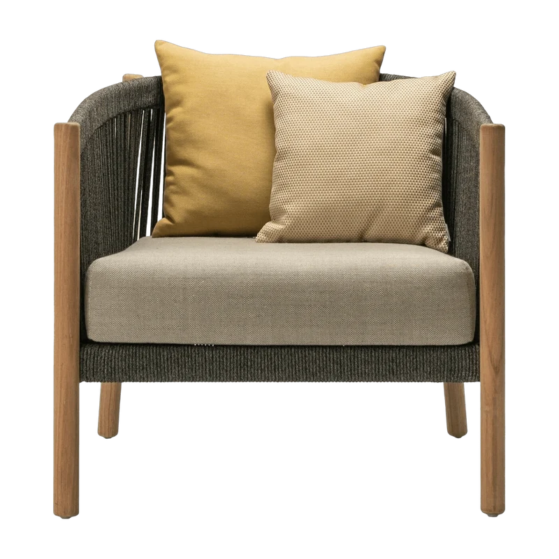 Fauteuil en teck et corde noir Lento - Vincent Sheppard