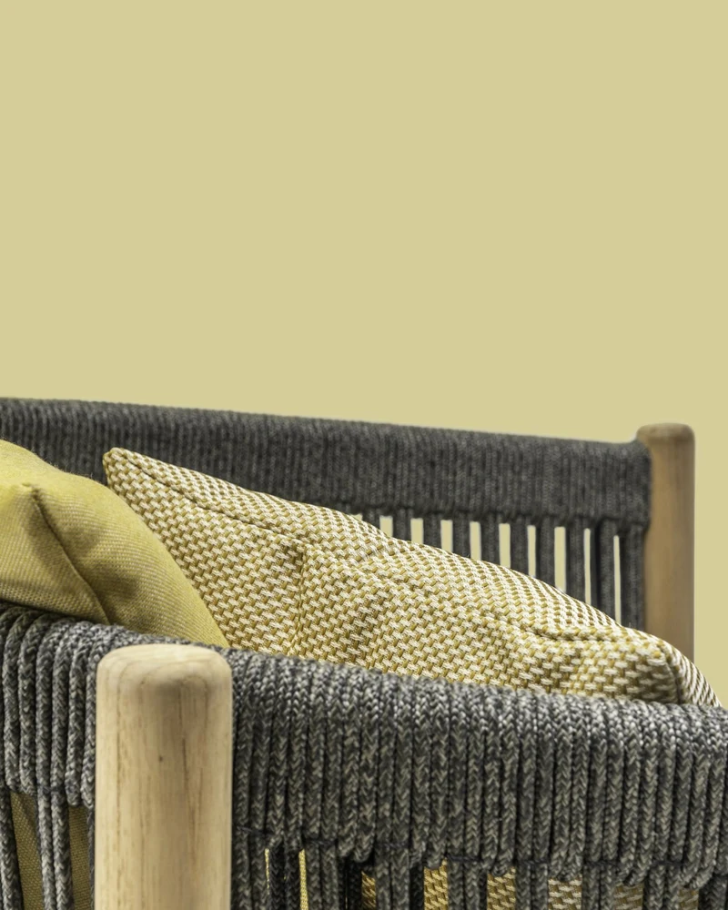 Fauteuil en teck et corde noir Lento - Vincent Sheppard