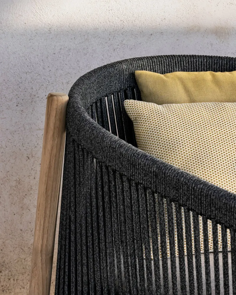 Fauteuil en teck et corde noir Lento - Vincent Sheppard