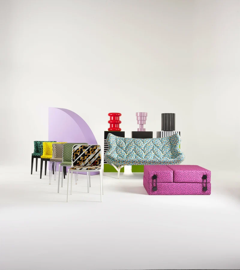 Table d'appoint rose Pilastro Sottsass - Kartell