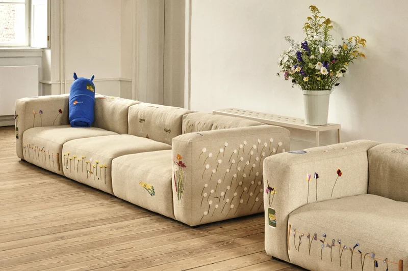 Canapé 2,5 places en tissu Dot 1682 03 Anthracite Mags Soft combinaison 1 - Hay