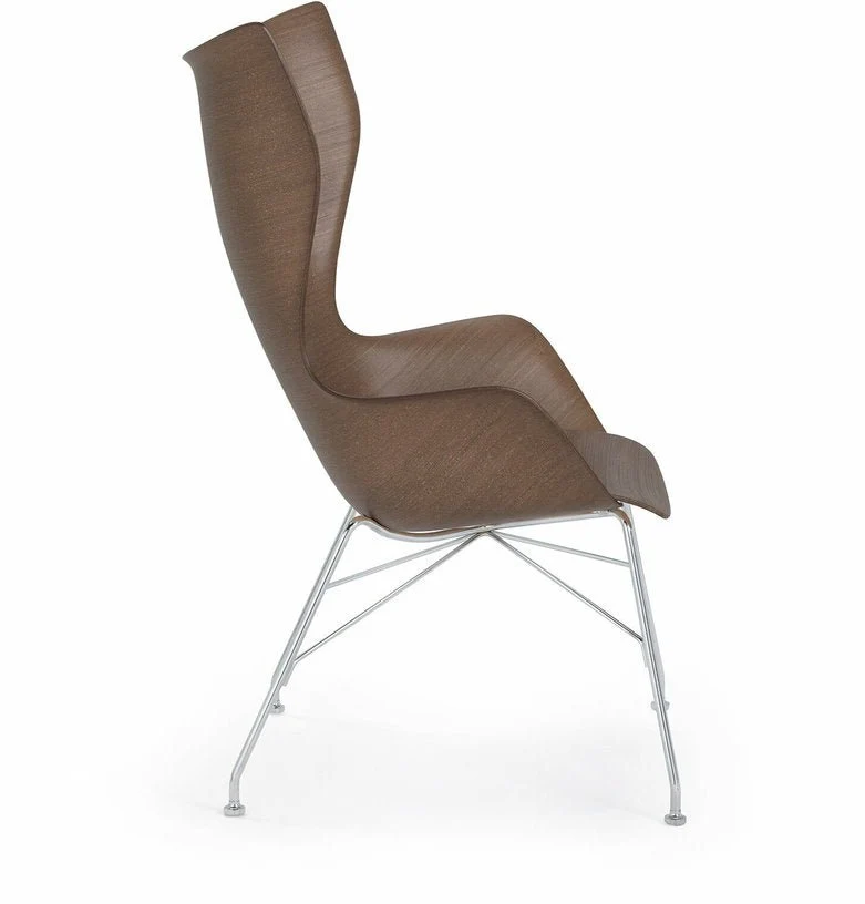 Fauteuil en bois de frêne foncé K/Wood - Kartell