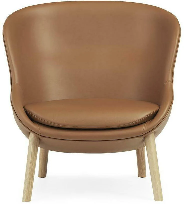 Fauteuil bas en chêne et cuir naturel Hyg - Normann Copenhagen