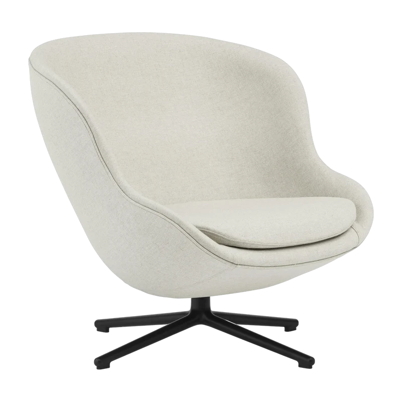 Fauteuil bas en aluminium noir et tissu beige Hyg - Normann Copenhagen