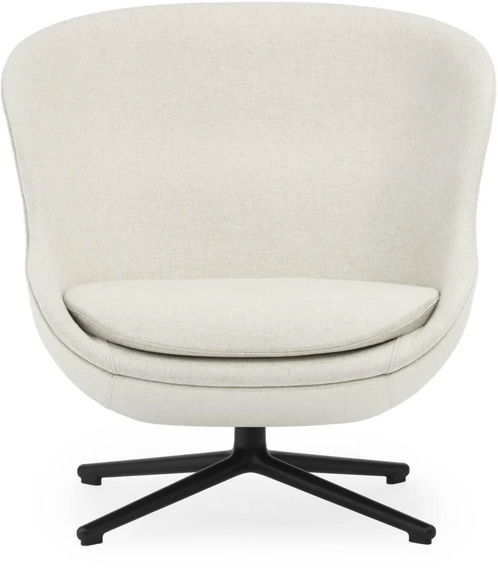 Fauteuil bas en aluminium noir et tissu beige Hyg - Normann Copenhagen