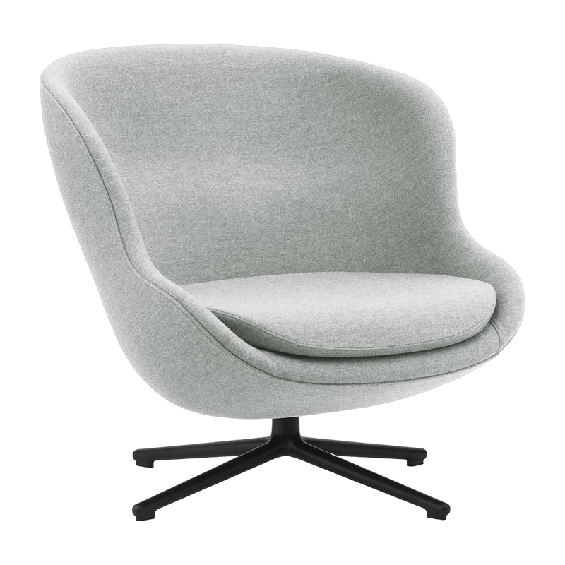 Fauteuil bas en aluminium noir et tissu gris Hyg - Normann Copenhagen