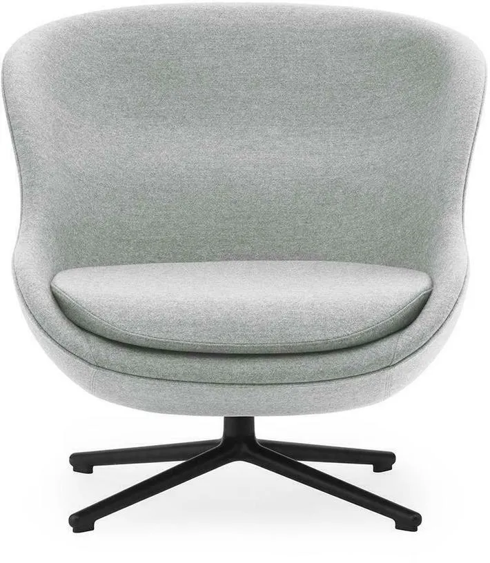 Fauteuil bas en aluminium noir et tissu gris Hyg - Normann Copenhagen